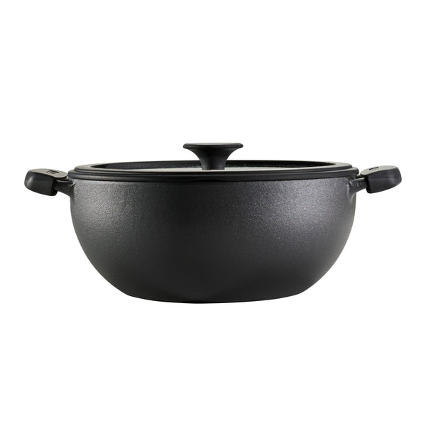 4.8 Qt Utsava Pre-Seasoned Cast Iron Kadai with Lid J0