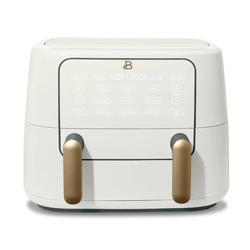 Beautiful 9QT TriZone Air Fryer, White Icing by Drew Barrymore S1