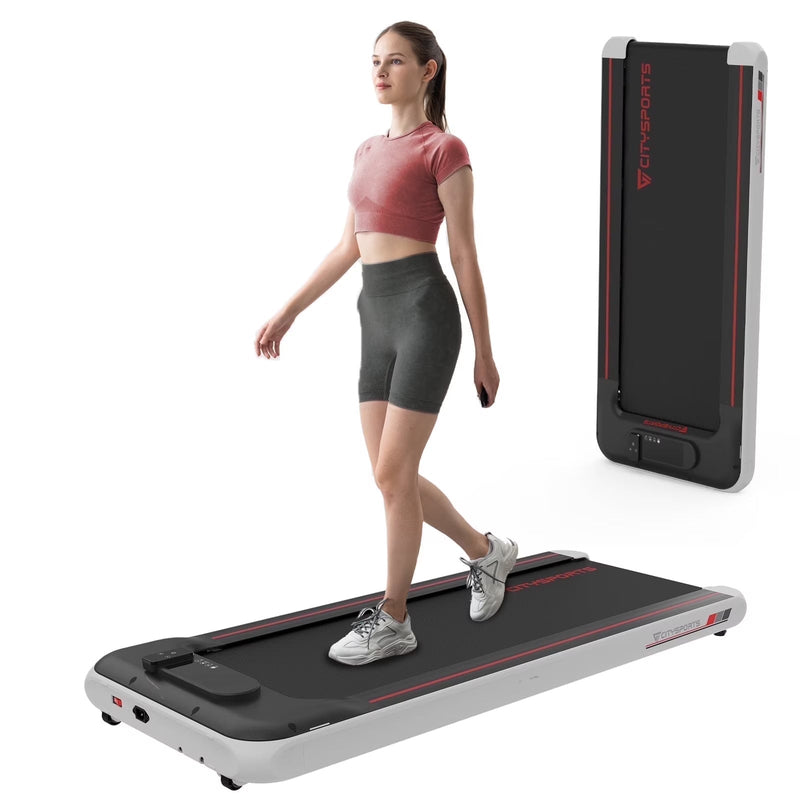 Citysports Treadmill Portable Walking Pad, Adjustable Speed with APP, LCD Screen Calorie Counter, Ultra Thin and Silent (Black White) B6