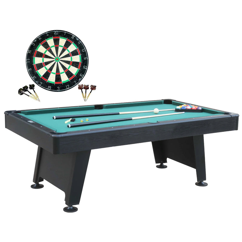 Barrington Billiard 84" Arcade Pool Table with Bonus Dartboard Set, Green N6
