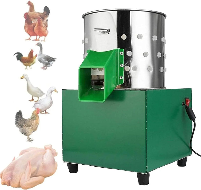 Chicken Plucker, Poultry De-featherer with 110 Rubber Fingers, 60W High-Efficiency Hair Plucking, Stainless Steel, for Duck Goosey Farm D0