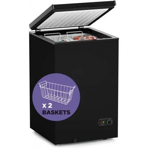 Chest Freezer – 3.5 Cu Ft with 2 Removable Baskets – Reach In Freezer Chest – Quiet Compact Freezer – 7 Temperature Settings – Black U5