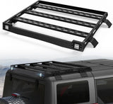 Full Size Roof Rack Cargo Basket Compatible with 2010-2024 Toyota 4Runner 5th Gen with 4 Lights, Overland Rooftop Luggage Storage Holder, Platform Style Cargo Carrier for Outdoors Gear