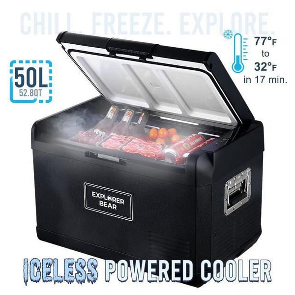 12V Car Fridge 50L 12/24V DC 110-240V AC Portable Freezer Compressor Cooler 0 H-50 H 3-Year Warranty L3