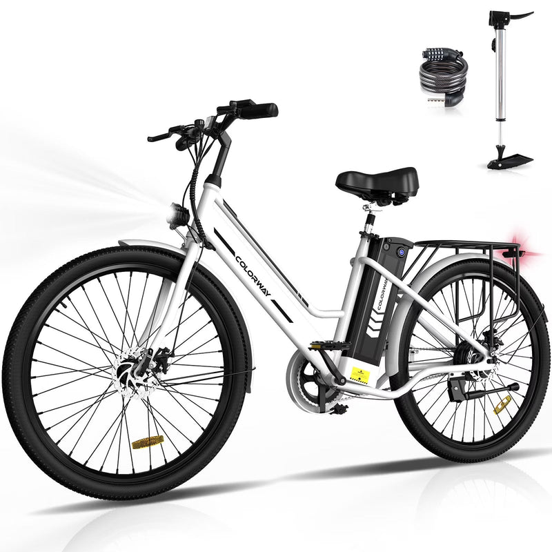 COLORWAY 26 in Electric Bike for Woman, 500W Powerful Motor, 36V 12AH Removable Battery E Bike,, Max. Speed 19.9MPH Electric Bicycle UL2849 D6