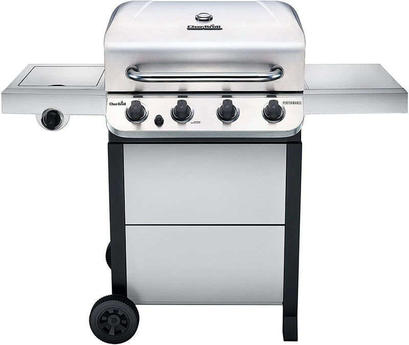Char-Broil 463377319 Performance 4-Burner Cart Style Liquid Propane Gas Grill, Stainless Steel T6