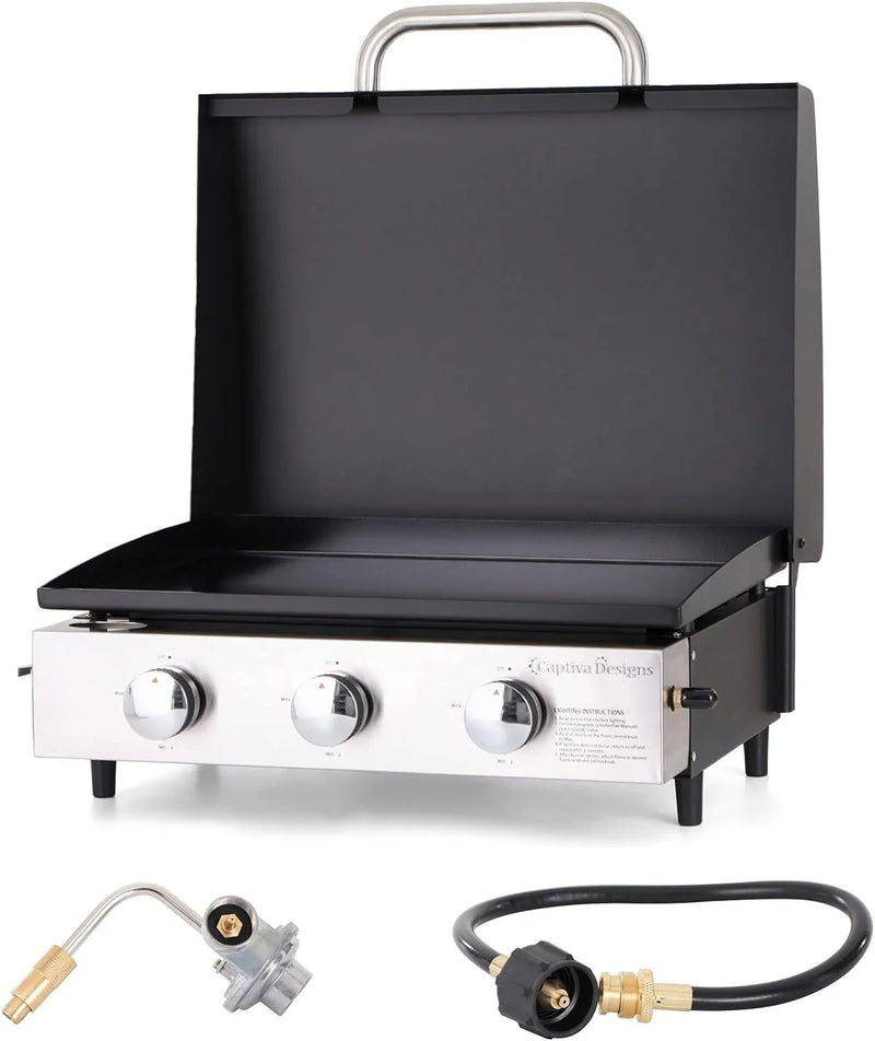 Burner Gas grill with side burner and enameled cast iron grille 42,000BTU outdoor cooking stainless steel propane grill Garden grill K9