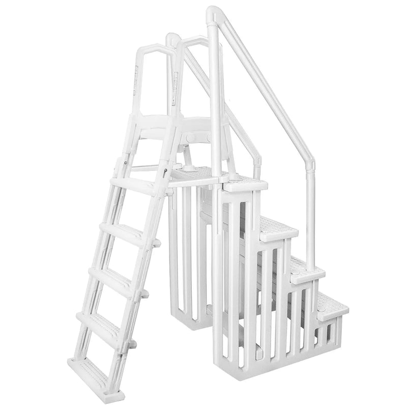 Deluxe A-Frame Above-Ground Swimming Pool Ladder Large Entry Non D2
