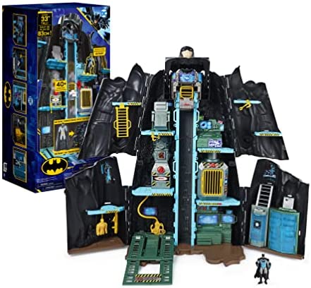 Batman, Bat-Tech Batcave, Giant Transforming Playset with Exclusive 4-- Batman Figure and Accessories J2