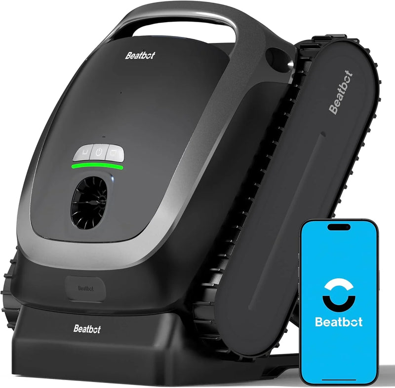 Cordless Robotic Pool Vacuum Cleaner - Intelligent Path Opimization, Cleans Floor, Walls, and Waterline - Suitable for Above & In-Ground Pools up to 2,260 sq.ft, Light Gray E9