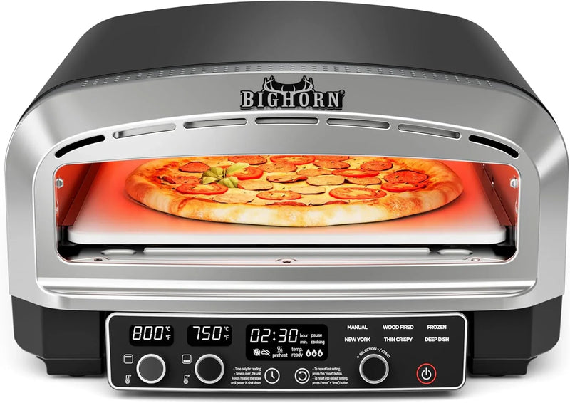 BIG HORN 14" Electric Pizza Oven, Countertop, Stainless Steel U6