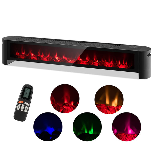 Costway 1400W Electric Baseboard Heater Convection Space Heater with Realistic 3D Flame Z8