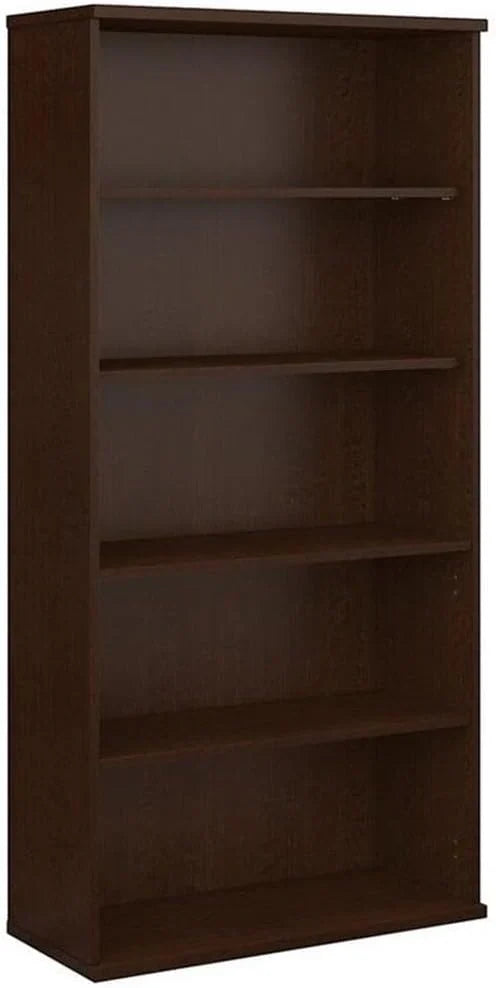 Bush Business Furniture Series C Tall 5 Shelf Bookcase in Mocha Cherry, Large Bookshelf for Home and Professional Office J7