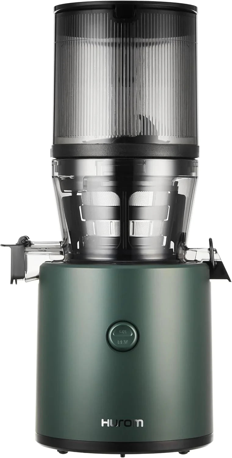 Cold press juicer, easy-to-clean chewing-style slow juicer, coarse filter screen, automatic feeding, no need for operator intervention, household size, quiet motor, easy assembly (kale/deep green) F1