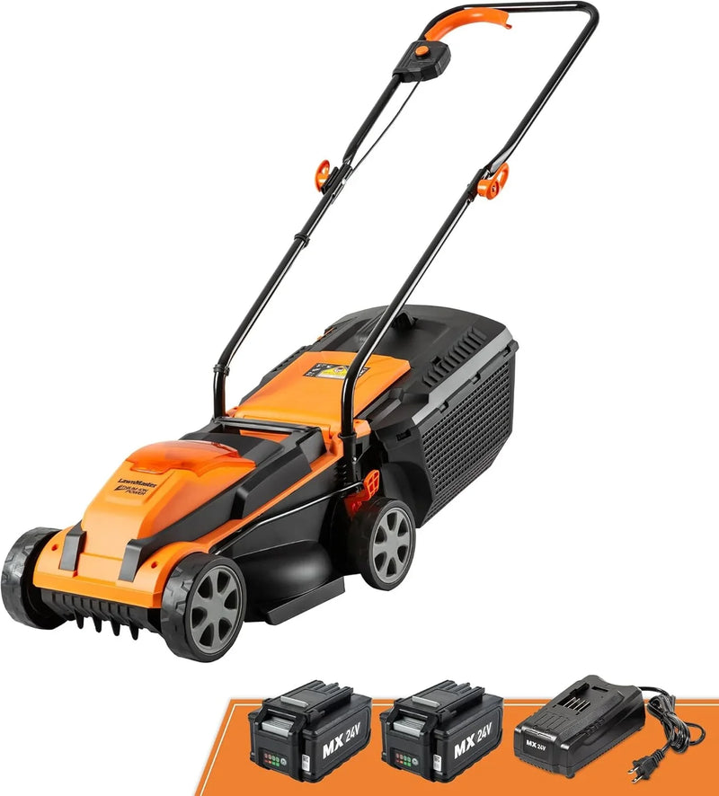 Cordless 13-Inch Lawn Mower 24V Max with 2X4.0Ah Battery and a Charger B8