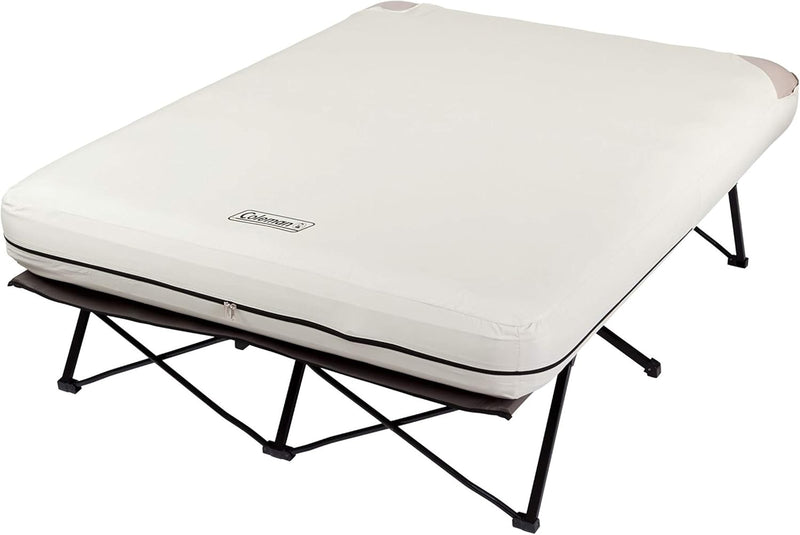 Camping bed, inflatable mattress and air pump set | Foldable camping bed and inflatable bed, equipped with side table and battery-powered air pump Y5