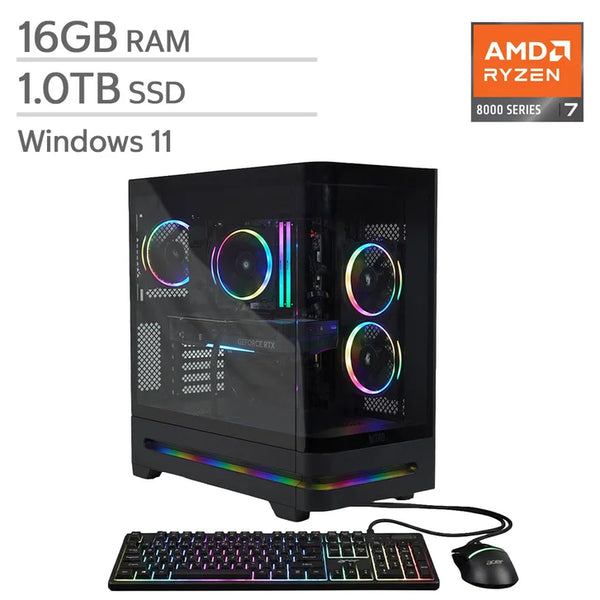 Acer Nitro 85 Gaming Desktop, AMD Ryzen 7 8700F - 16GB RAM, 1 TB SSD, NVIDIA GeForce RTX 5060 R1