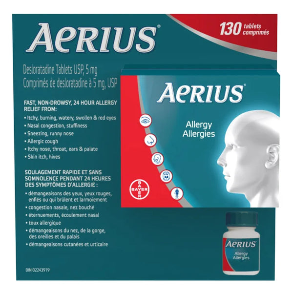 Aerius Allergy Relief, 130 Tablets P7