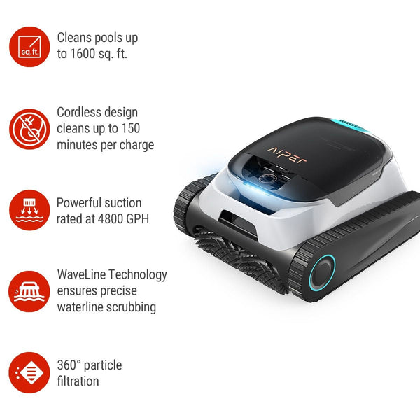 Aiper Scuba N1 Cordless Robotic Pool Cleaner for In-Ground Pools up to 1600 sq. Ft. R6