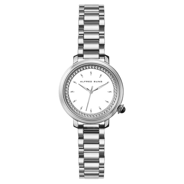 Alfred Sung White Dial Women's Watch D9