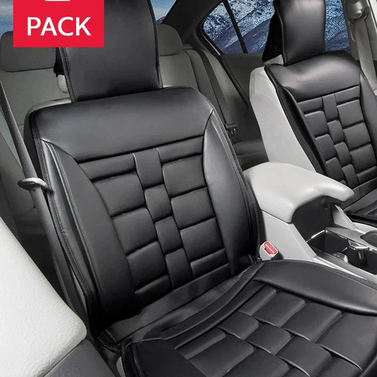 Alpena Black Padded Universal Fit Luxury Seat Cover, 2-pack