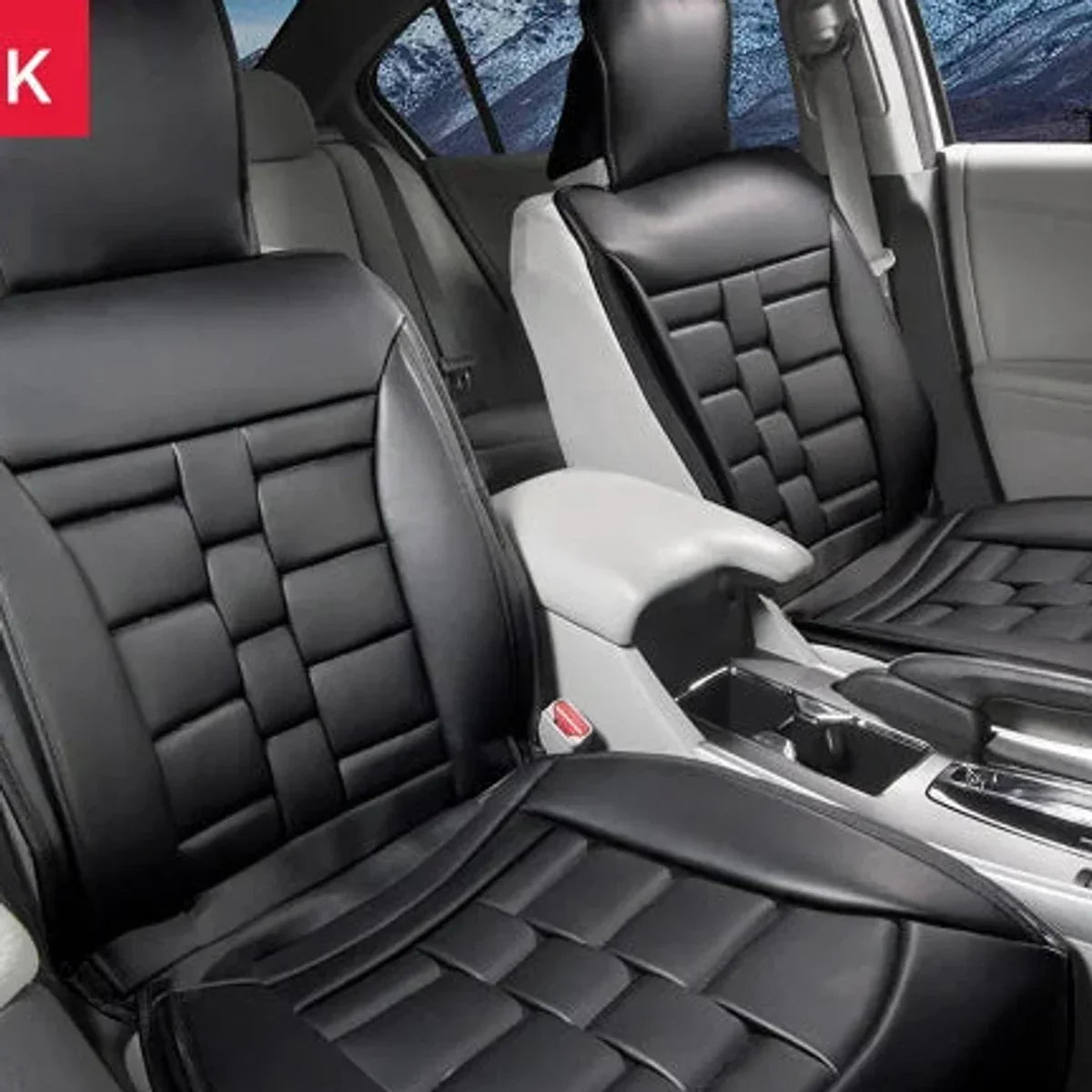 Alpena Black Padded Universal Fit Luxury Seat Cover, 2-pack