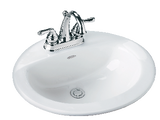 American Standard Colony Oval 4-in Center Drop-In Bathroom Sink/Basin, White 20.5x17.5-in