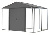 Arrow Ironwood Steel Hybrid Shed Kit, Anthracite, 10-ft x 8-ft