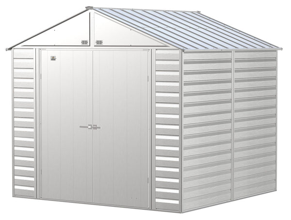Arrow Select Galvanized Steel Storage Shed, Flute Grey, 8-ft x 8-ft I5