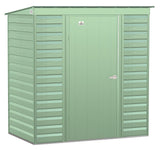 Arrow Select Galvanized Steel Storage Shed, Sage Green, 6-ft x 4-ft