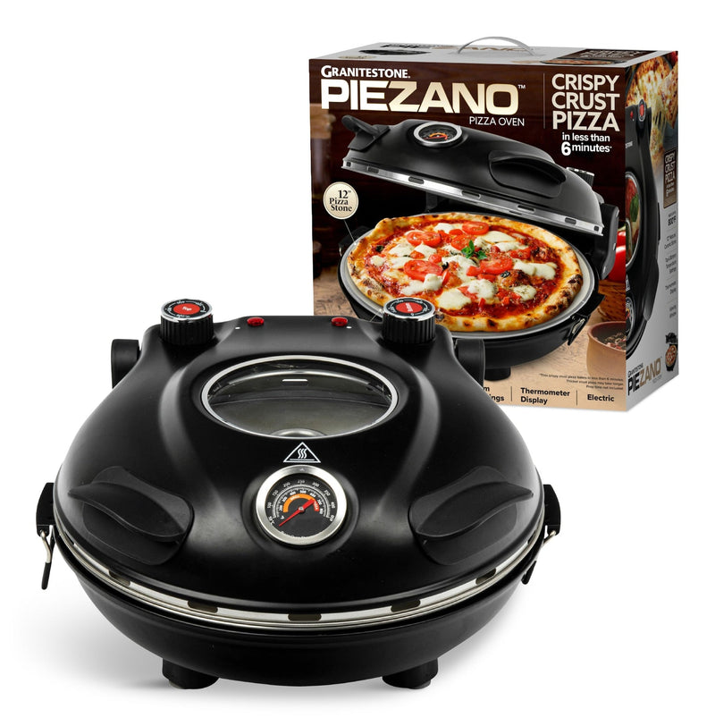 As Seen On TV Granitestone Piezano Electric Pizza Oven, 12-in, Black C8