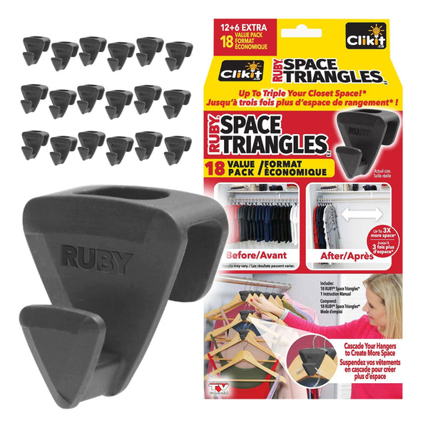 As Seen On TV Ruby Space Saver Triangles, Black, 18-pk P1