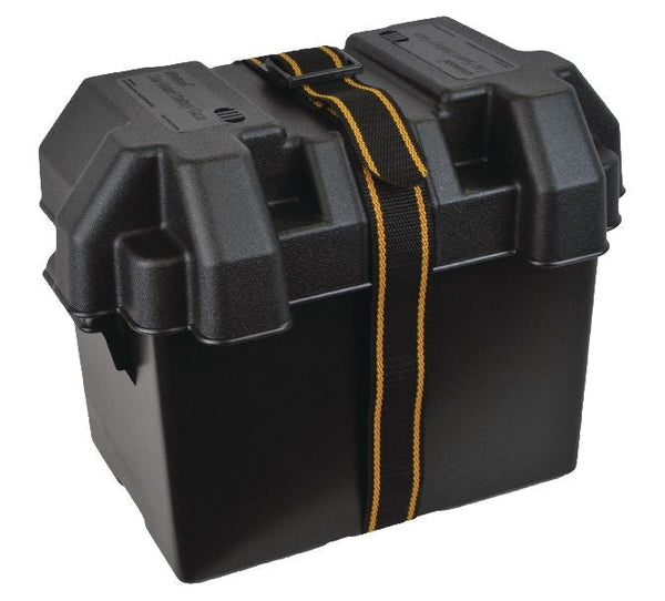 Attwood Polypropylene Vented Marine Battery Box with Strap & Mounting Hardware, Black, Assorted Sizes R1