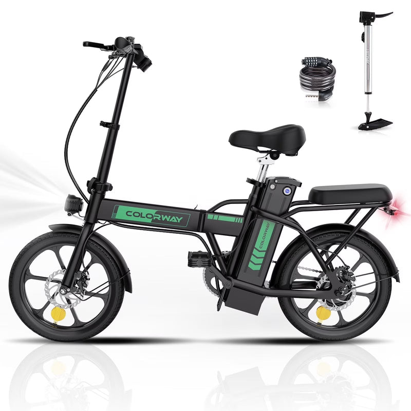 COLORWAY Electric Bike,500W/10.4Ah/36V Removable Battery E Bike, Electric Foldable Pedal Assist E-Bicycle,19.9MPH Bicycle for Teenager and Adults... L1