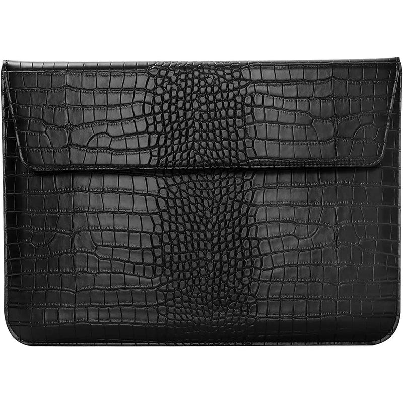 Black Faux Crocodile Laptop Sleeve Case V3