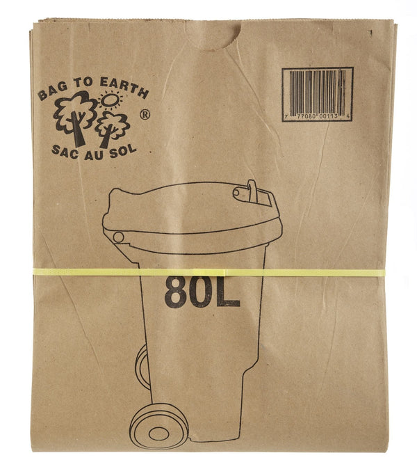 Bag to Earth 2-Ply Compostable and Biodegradable Paper Bin Liner, 10-pk, 80-L W6