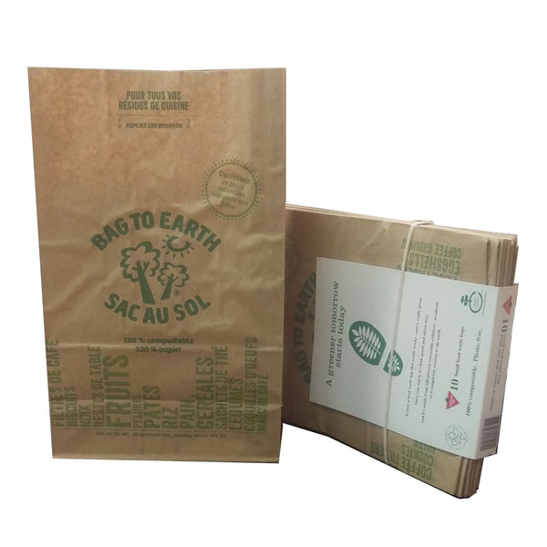 Bag to Earth Small Organic Compostable and Biodegradable Food Waste Bags, 10-pk, 5.5-L F4