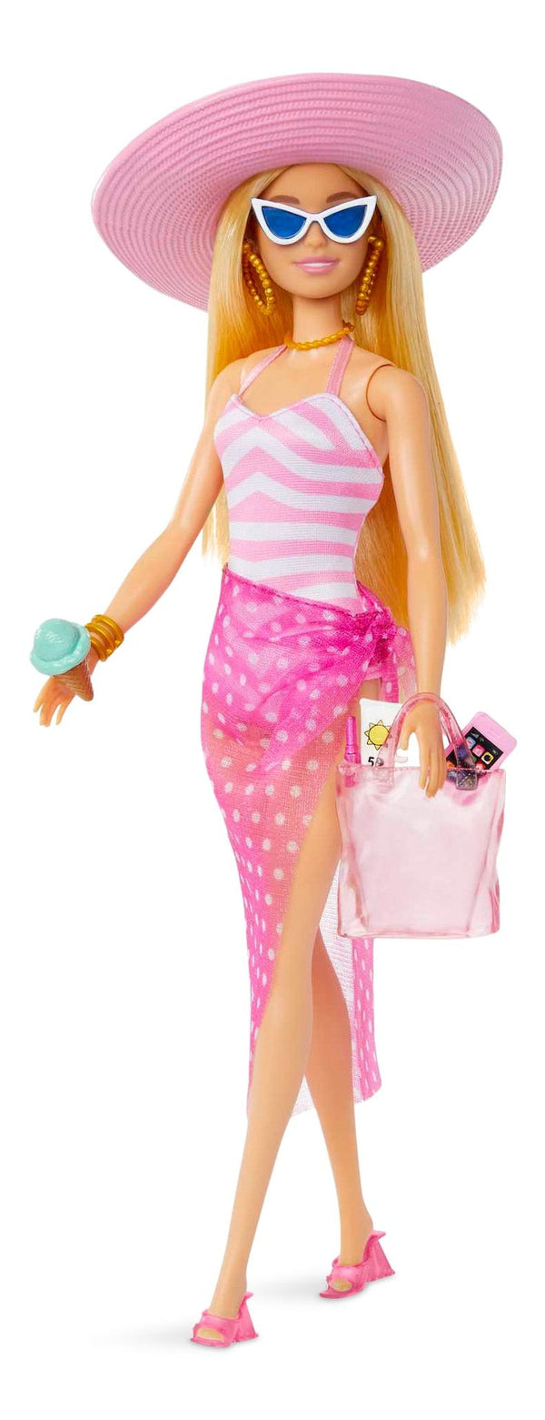 Barbie Beach-Themed Blonde Barbie Doll, Ages 3+ O0