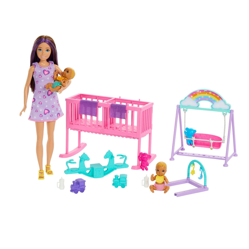 Barbie Skipper Babysitter Twinning Dolls & Toys Nursery Playset, Kids Ages 4+ T3