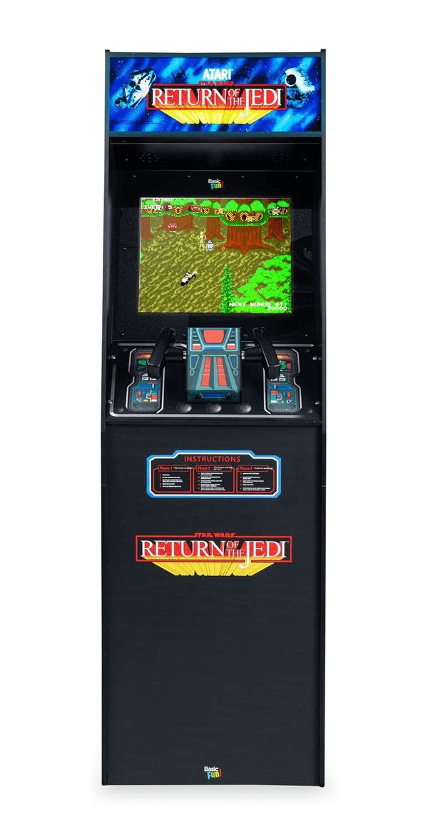 Basic Fun Atari Star Wars Ultra Series Arcade Classics Cabinet for Home, Free Standing Game Machine with 3 Games B9