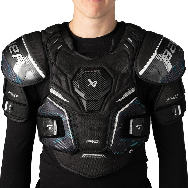 Bauer Supreme F40 Hockey Shoulder Pads, Junior, Black, Assorted Sizes F3