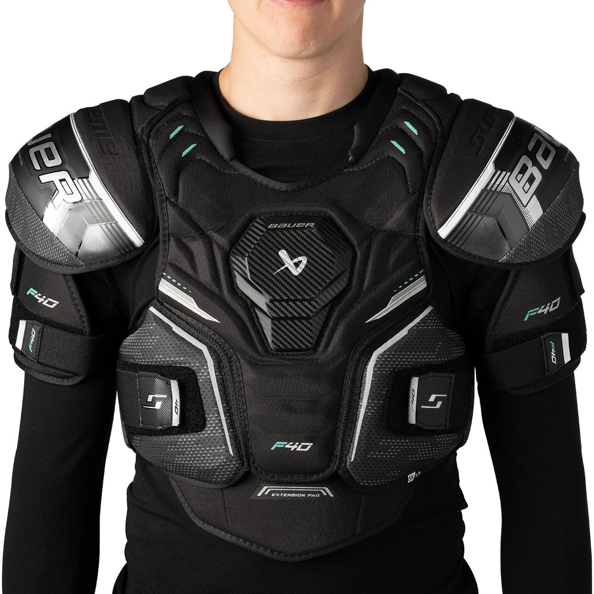 Bauer Supreme F40 Hockey Shoulder Pads, Senior, Black, Assorted Sizes
