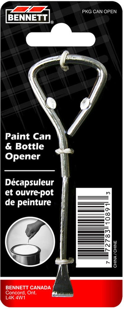 Bennett Metal Paint Can & Bottle Opener, Silver X8