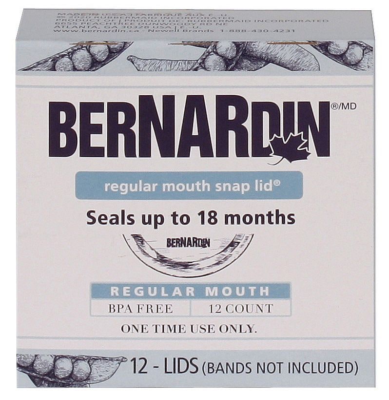 Bernardin Regular Mouth Replacement Snap Lids for Mason Jars, 12-pk C4