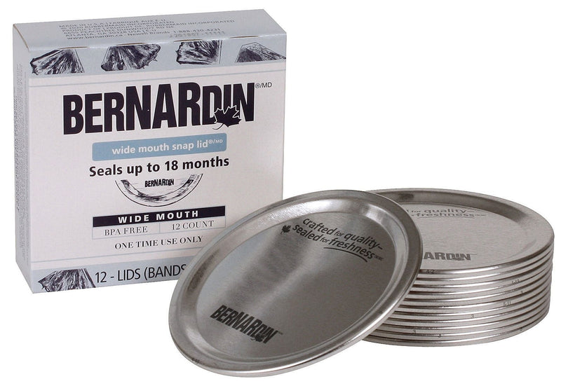 Bernardin Wide Mouth Replacement Snap Lids for Mason Jars, 12-pk I6