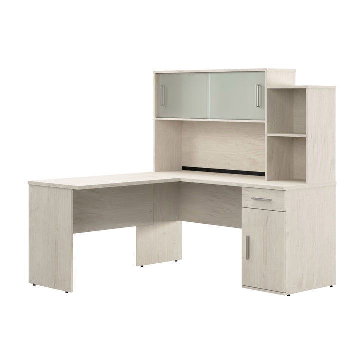 Bestar Orford L-Shaped Desk with Hutch V5
