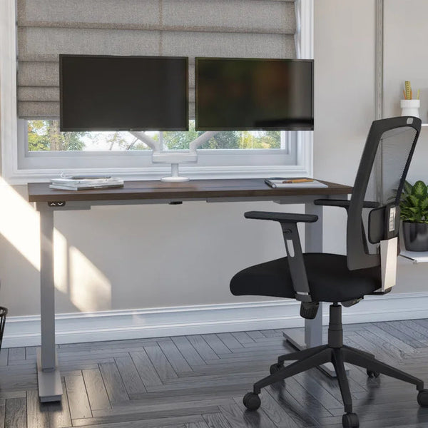 Bestar Upstand 61 cm x 122 cm (24 in. x 48 in.) Height Adjustable Desk with Dual Monitor Arm G5