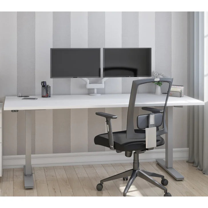 Bestar Upstand 76.2 cm x 182.9 cm (30 in. x 72 in.) Height Adjustable Desk with Dual Monitor Arm H7