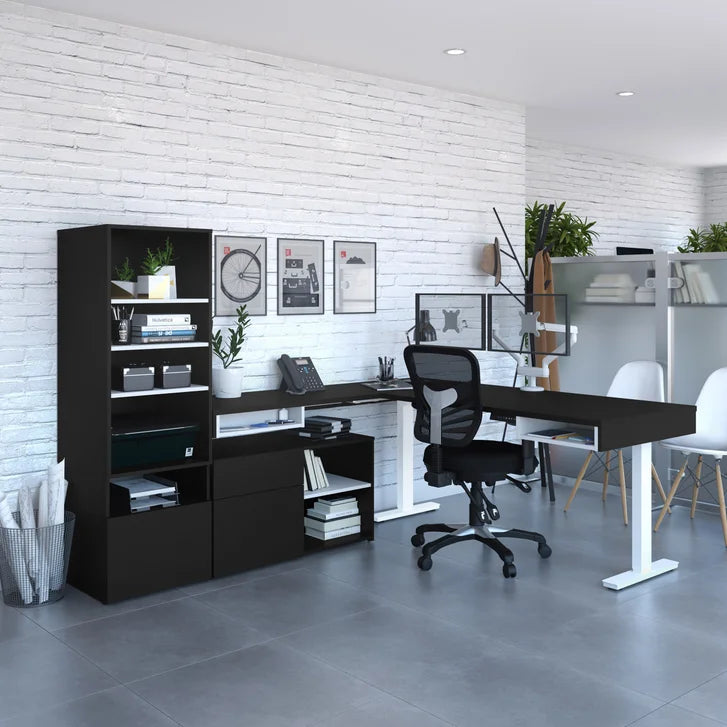 Bestar Viva L-shaped Height-adjustable Workstation R3