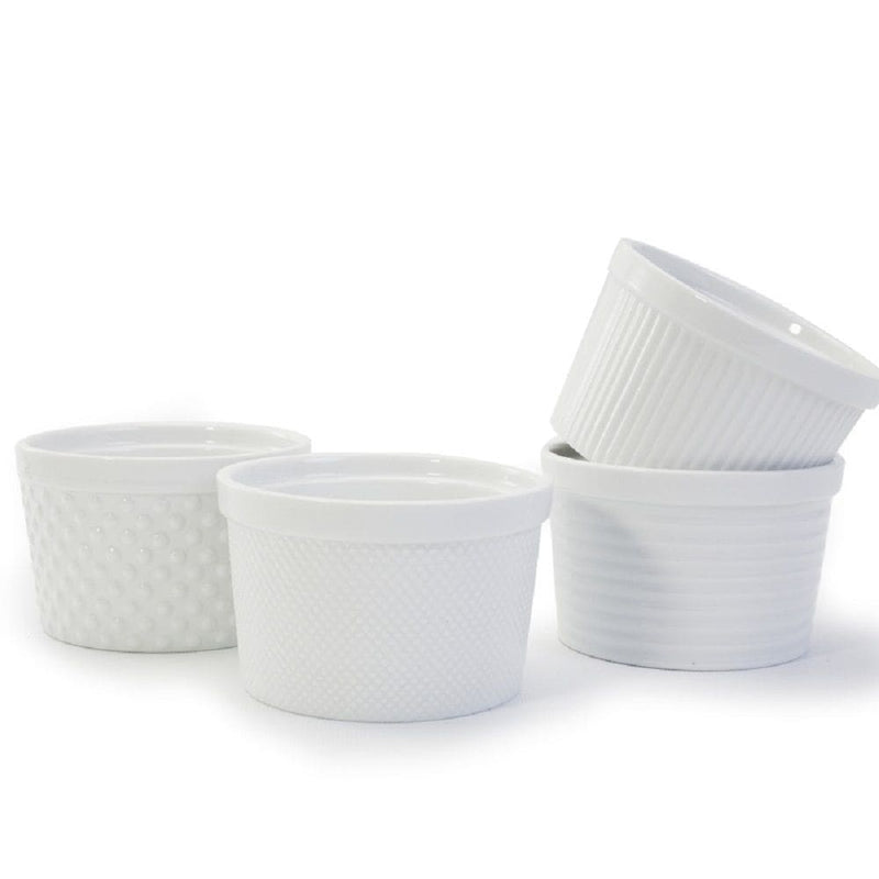Bia Textured Ramekin Set, 12-oz, White, 4-pc B8